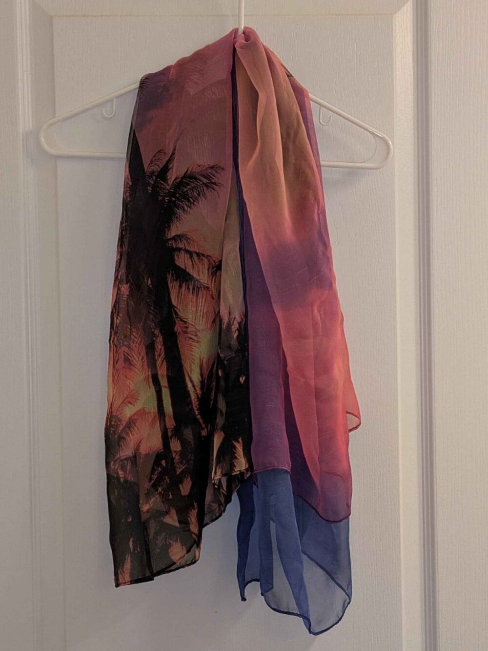 sunset palm tree scarf